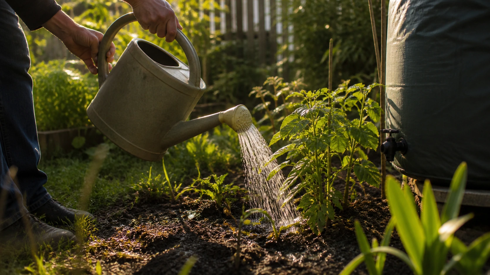 Scène en situation — Aménager un petit jardin agréable et économe en eau