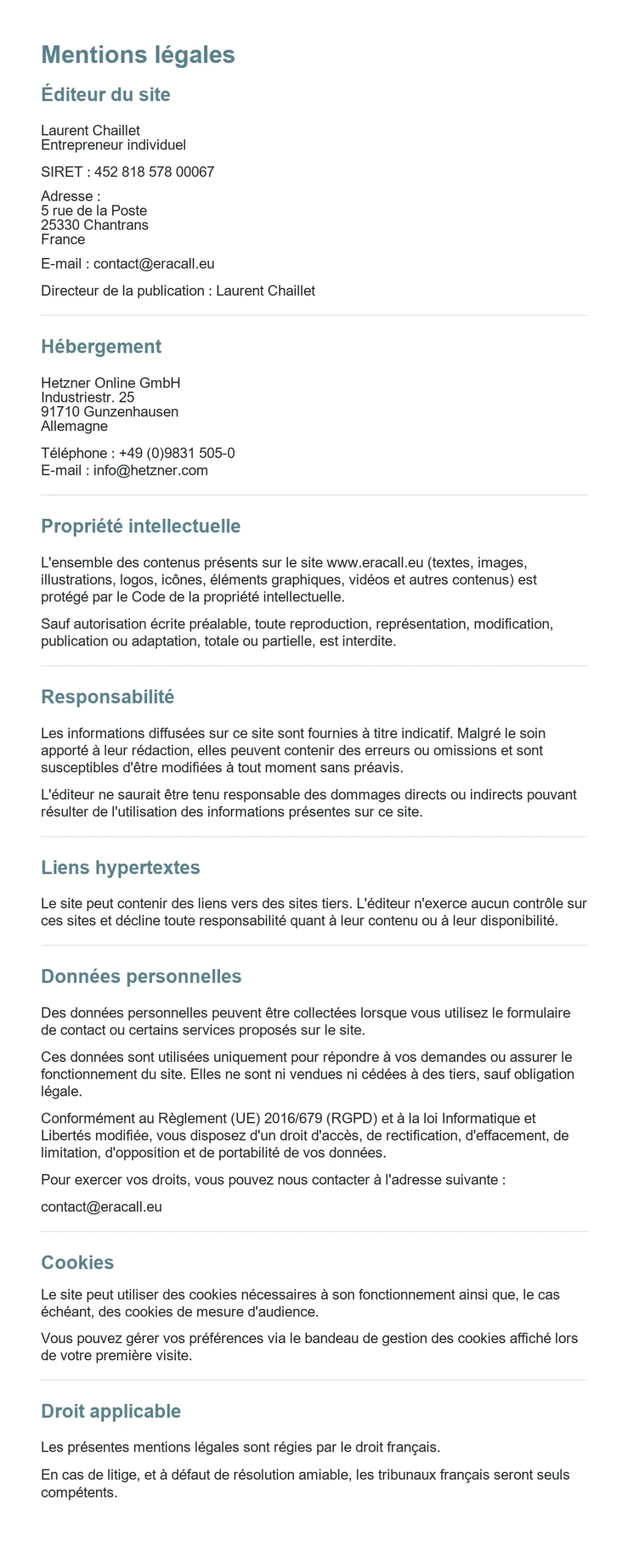 Mentions legales